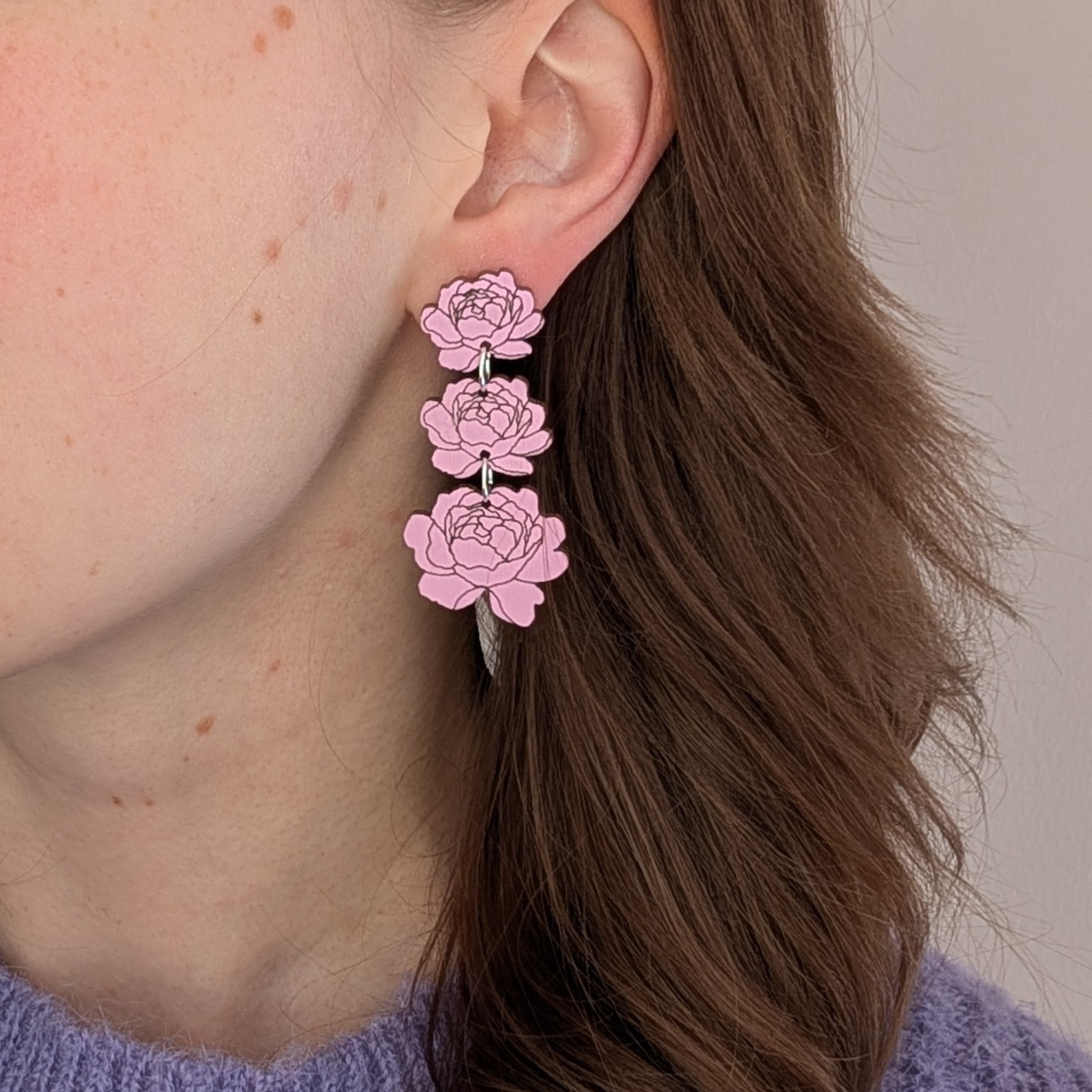 Pioni - nappikorvakorut 3-osainen