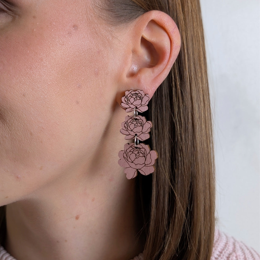 Pioni - nappikorvakorut 3-osainen